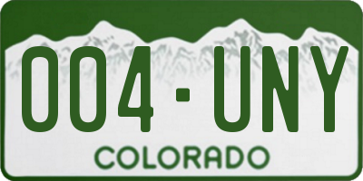 CO license plate 004UNY