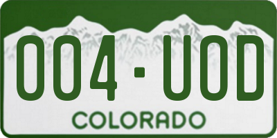 CO license plate 004UOD