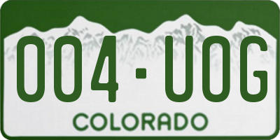 CO license plate 004UOG