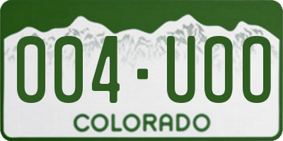 CO license plate 004UOO