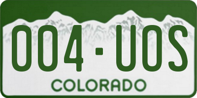 CO license plate 004UOS