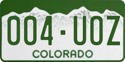 CO license plate 004UOZ