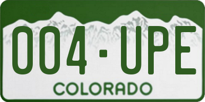 CO license plate 004UPE