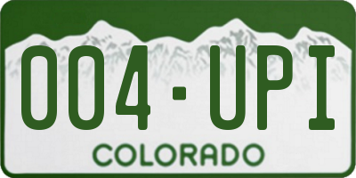 CO license plate 004UPI