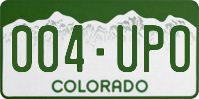 CO license plate 004UPO