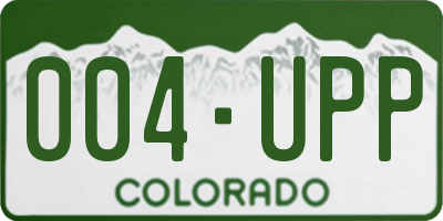 CO license plate 004UPP