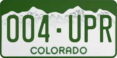 CO license plate 004UPR
