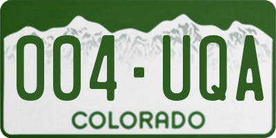 CO license plate 004UQA