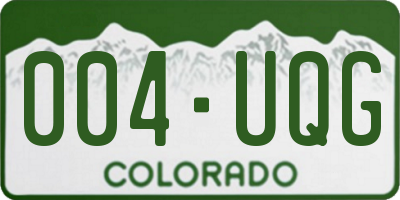 CO license plate 004UQG