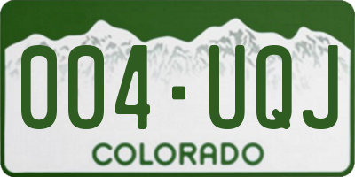 CO license plate 004UQJ
