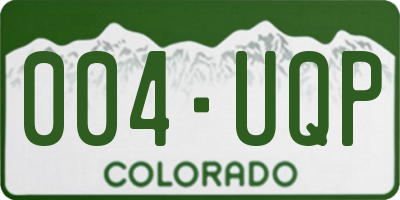 CO license plate 004UQP