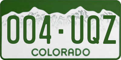 CO license plate 004UQZ