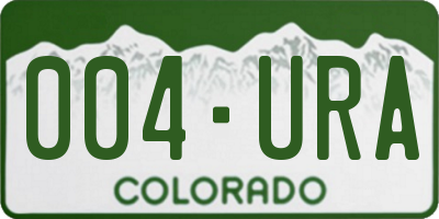 CO license plate 004URA