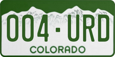 CO license plate 004URD