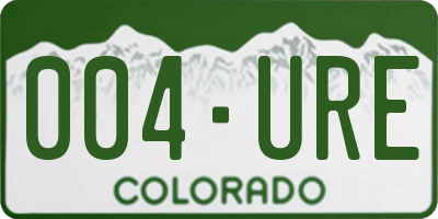 CO license plate 004URE