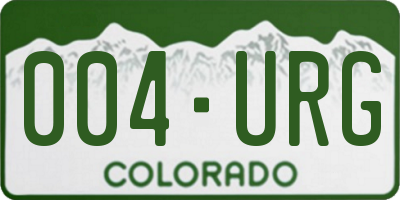 CO license plate 004URG