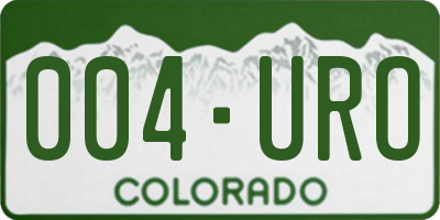 CO license plate 004URO