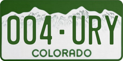 CO license plate 004URY