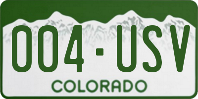 CO license plate 004USV
