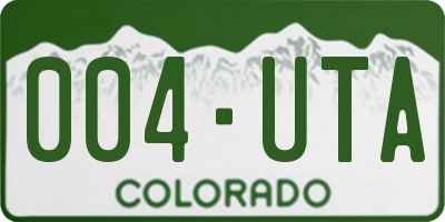 CO license plate 004UTA