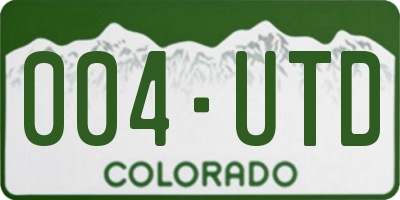 CO license plate 004UTD