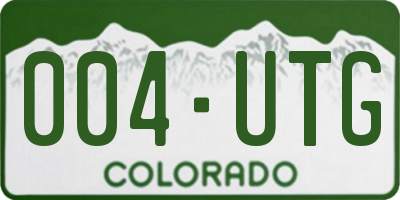 CO license plate 004UTG