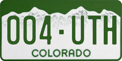 CO license plate 004UTH