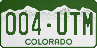 CO license plate 004UTM