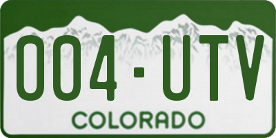 CO license plate 004UTV