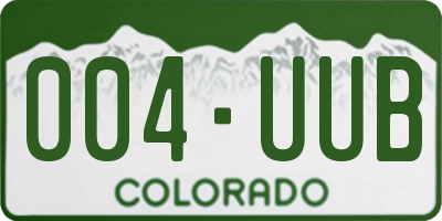 CO license plate 004UUB