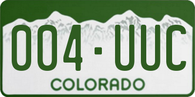CO license plate 004UUC