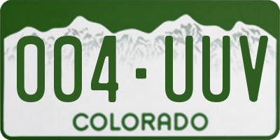 CO license plate 004UUV