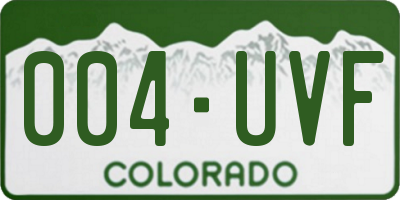 CO license plate 004UVF