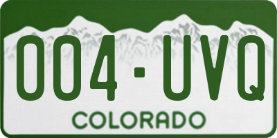 CO license plate 004UVQ