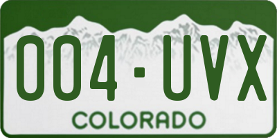 CO license plate 004UVX