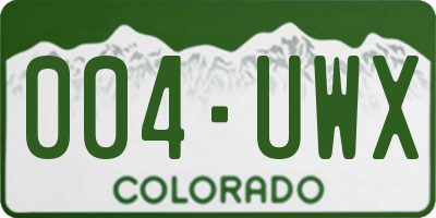 CO license plate 004UWX