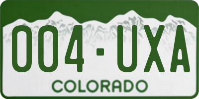 CO license plate 004UXA