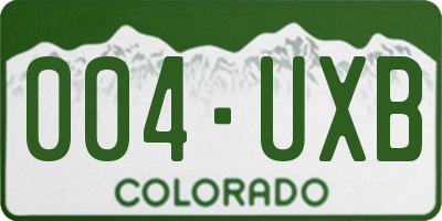 CO license plate 004UXB