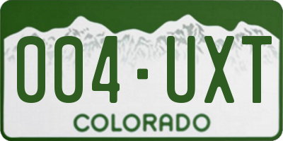 CO license plate 004UXT