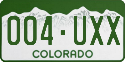 CO license plate 004UXX