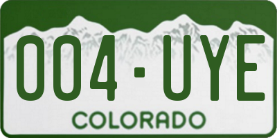 CO license plate 004UYE