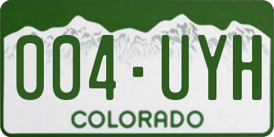 CO license plate 004UYH
