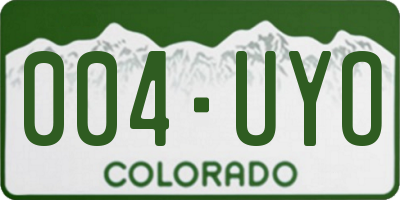 CO license plate 004UYO