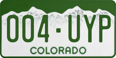 CO license plate 004UYP