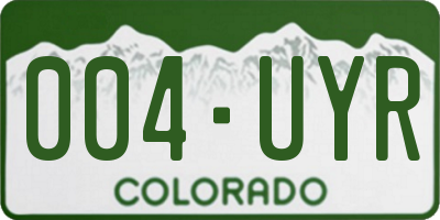 CO license plate 004UYR