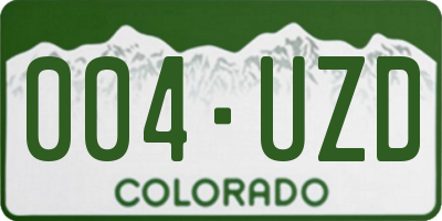 CO license plate 004UZD