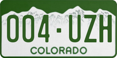 CO license plate 004UZH