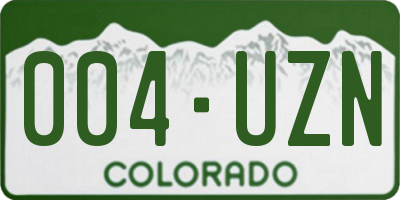 CO license plate 004UZN