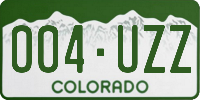 CO license plate 004UZZ