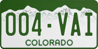 CO license plate 004VAI